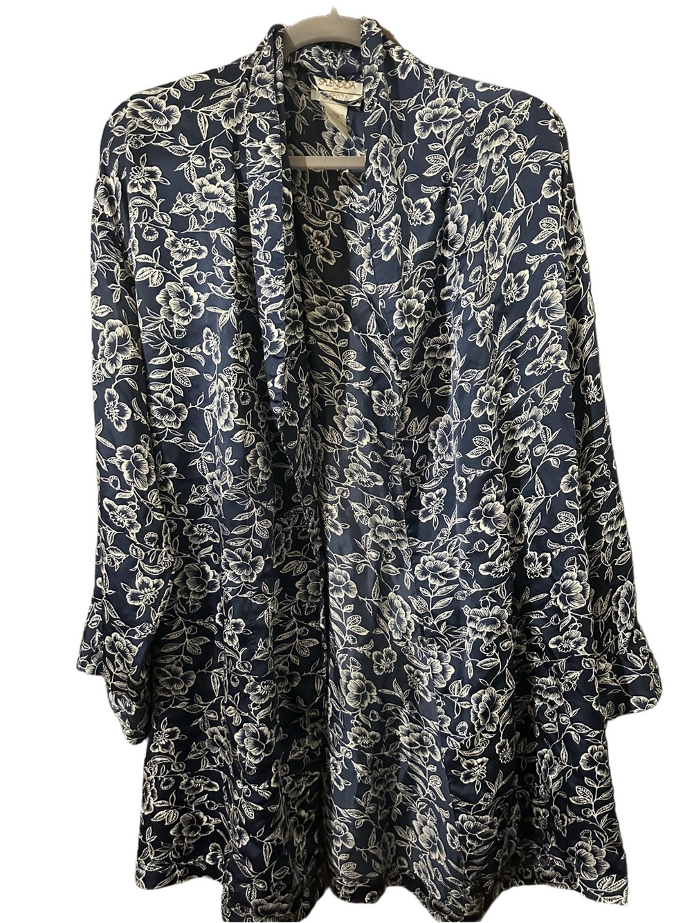 SPLENDIDA for LA SENZA 100% Silk Wrap Style Robe HIPPIE FLORAL Lounge Wear Sz L